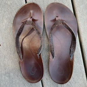 Leather Oulaki flip flop sandals